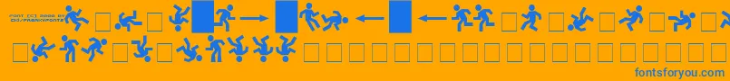 fuente DanceFx – Fuentes Azules Sobre Fondo Naranja