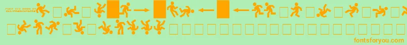 DanceFx-Schriftart – Orangefarbene Schriften auf grünem Hintergrund