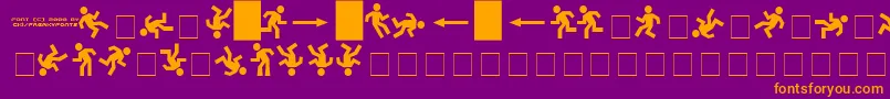 Fonte DanceFx – fontes laranjas em um fundo violeta