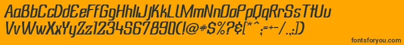 Fonte SubatonikItalic – fontes pretas em um fundo laranja