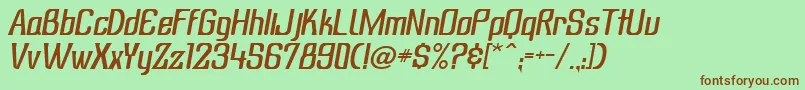 Fonte SubatonikItalic – fontes marrons em um fundo verde