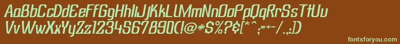 Шрифт SubatonikItalic – зелёные шрифты на коричневом фоне