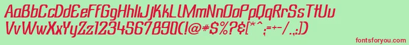 SubatonikItalic Font – Red Fonts on Green Background