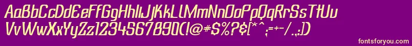 SubatonikItalic-fontti – keltaiset fontit violetilla taustalla