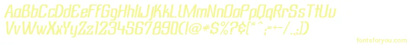 SubatonikItalic-Schriftart – Gelbe Schriften auf weißem Hintergrund