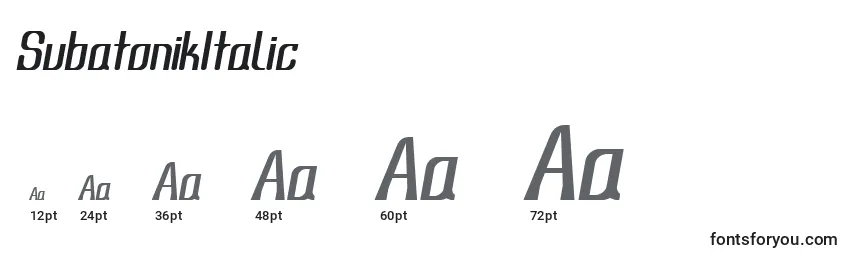 SubatonikItalic Font Sizes