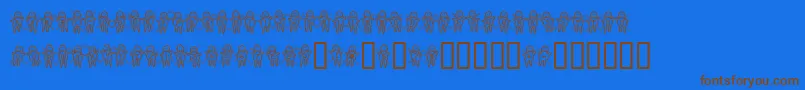 Voodoodollspinned Font – Brown Fonts on Blue Background