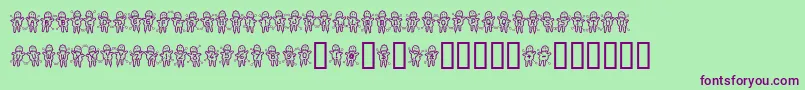 Voodoodollspinned Font – Purple Fonts on Green Background