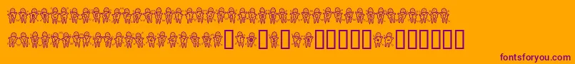 Voodoodollspinned Font – Purple Fonts on Orange Background