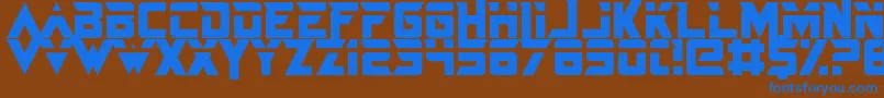 フォントJustInTheFirestorm – 茶色の背景に青い文字