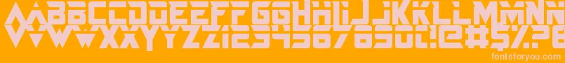 Fonte JustInTheFirestorm – fontes rosa em um fundo laranja