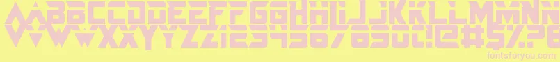 Fonte JustInTheFirestorm – fontes rosa em um fundo amarelo