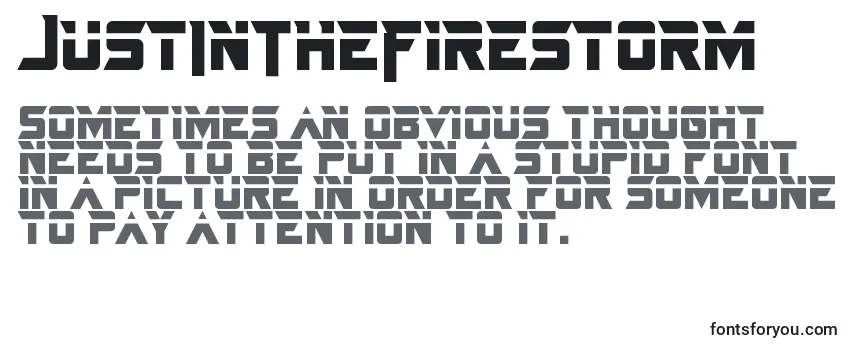 Review of the JustInTheFirestorm Font