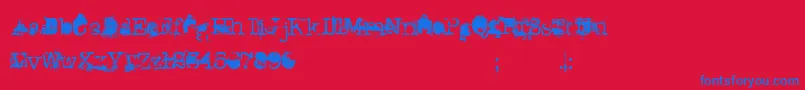 DonGiovanni Font – Blue Fonts on Red Background