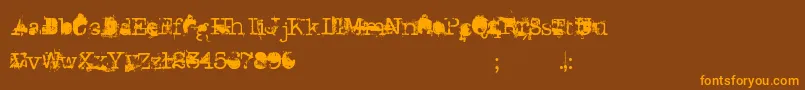 DonGiovanni-Schriftart – Orangefarbene Schriften auf braunem Hintergrund