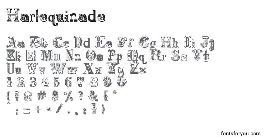 Harlequinade-fontti – aakkoset, numerot, erikoismerkit