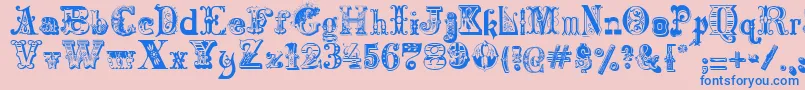 Harlequinade Font – Blue Fonts on Pink Background