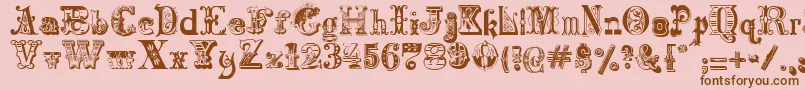 Harlequinade Font – Brown Fonts on Pink Background