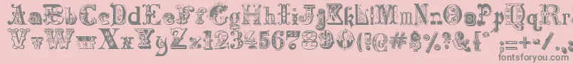 Harlequinade Font – Gray Fonts on Pink Background