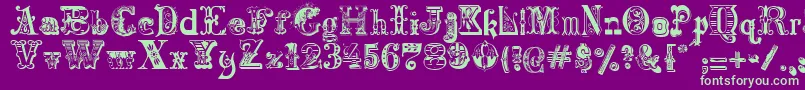 Harlequinade Font – Green Fonts on Purple Background