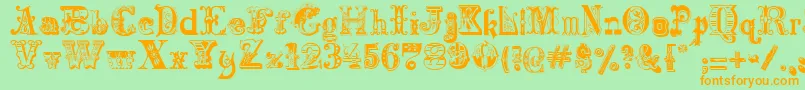 Harlequinade Font – Orange Fonts on Green Background