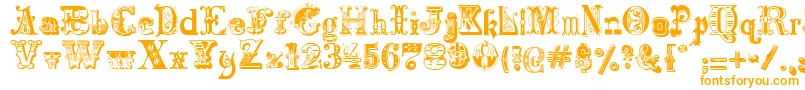 Harlequinade-Schriftart – Orangefarbene Schriften