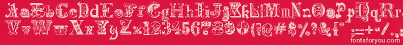 Harlequinade Font – Pink Fonts on Red Background