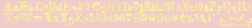 Harlequinade Font – Yellow Fonts on Pink Background