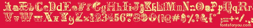 Harlequinade Font – Yellow Fonts on Red Background