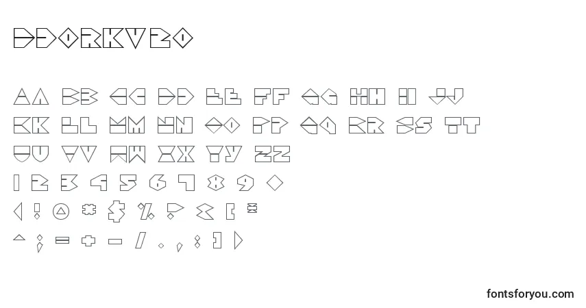 Шрифт Ddorkv2o – алфавит, цифры, специальные символы