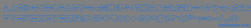 フォントDdorkv2o – 灰色の背景に青い文字