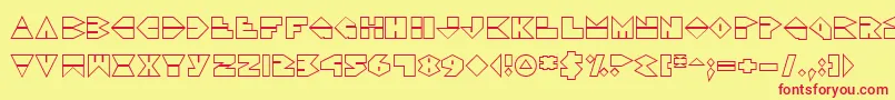 Ddorkv2o Font – Red Fonts on Yellow Background