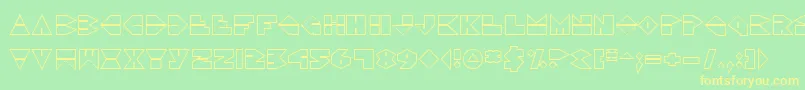 Ddorkv2o Font – Yellow Fonts on Green Background