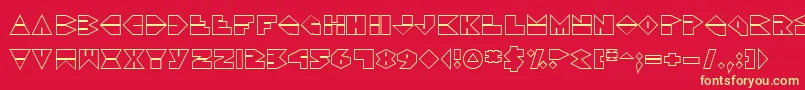 Ddorkv2o Font – Yellow Fonts on Red Background