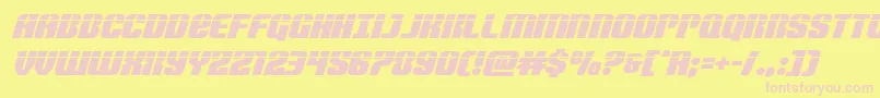 フォントNightwraithlaserital – ピンクのフォント、黄色の背景