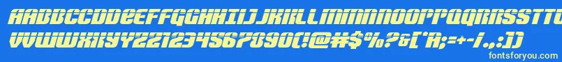 Nightwraithlaserital Font – Yellow Fonts on Blue Background