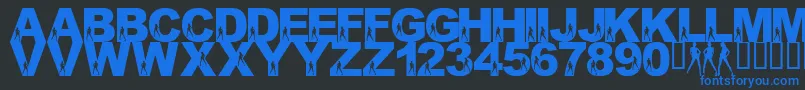 Police LmsCharliesOtherAngels – polices bleues sur fond noir