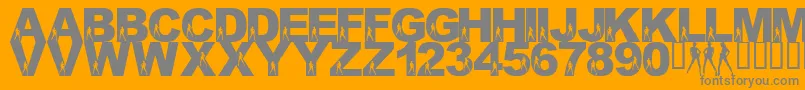 Шрифт LmsCharliesOtherAngels – серые шрифты на оранжевом фоне