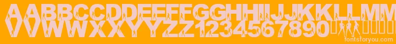 Więcej informacji o czcionce LmsCharliesOtherAngels Czcionka LmsCharliesOtherAngels – różowe czcionki na pomarańczowym tle