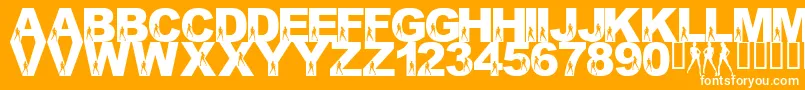 Шрифт LmsCharliesOtherAngels – белые шрифты на оранжевом фоне