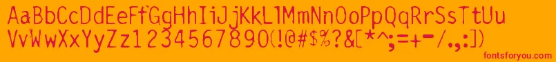 BurnedGothic-Schriftart – Rote Schriften auf orangefarbenem Hintergrund