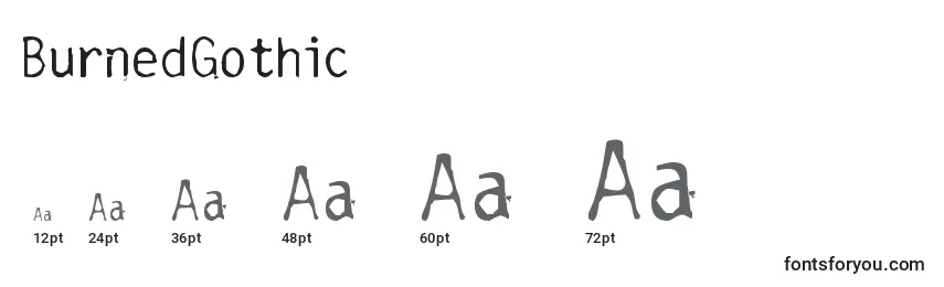 BurnedGothic Font Sizes