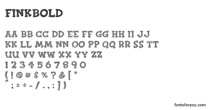 Schriftart Finkbold – Alphabet, Zahlen, spezielle Symbole