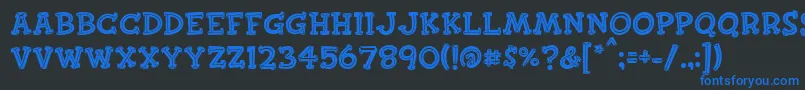 Finkbold Font – Blue Fonts on Black Background