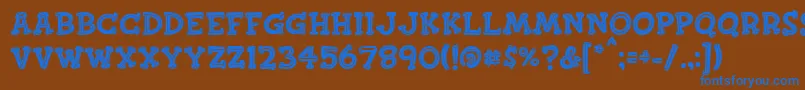 Finkbold Font – Blue Fonts on Brown Background