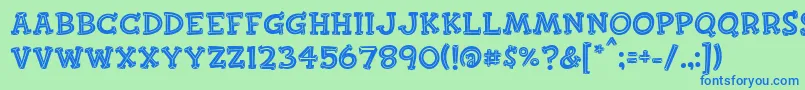 Finkbold Font – Blue Fonts on Green Background