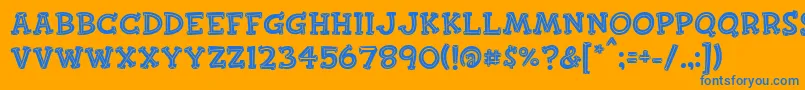 Finkbold Font – Blue Fonts on Orange Background