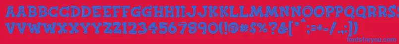 Finkbold Font – Blue Fonts on Red Background