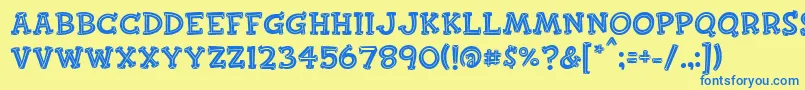 Finkbold Font – Blue Fonts on Yellow Background
