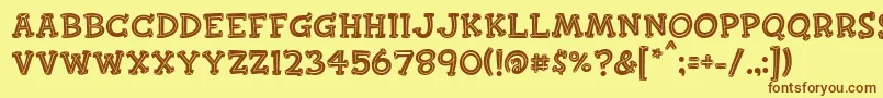 Finkbold Font – Brown Fonts on Yellow Background